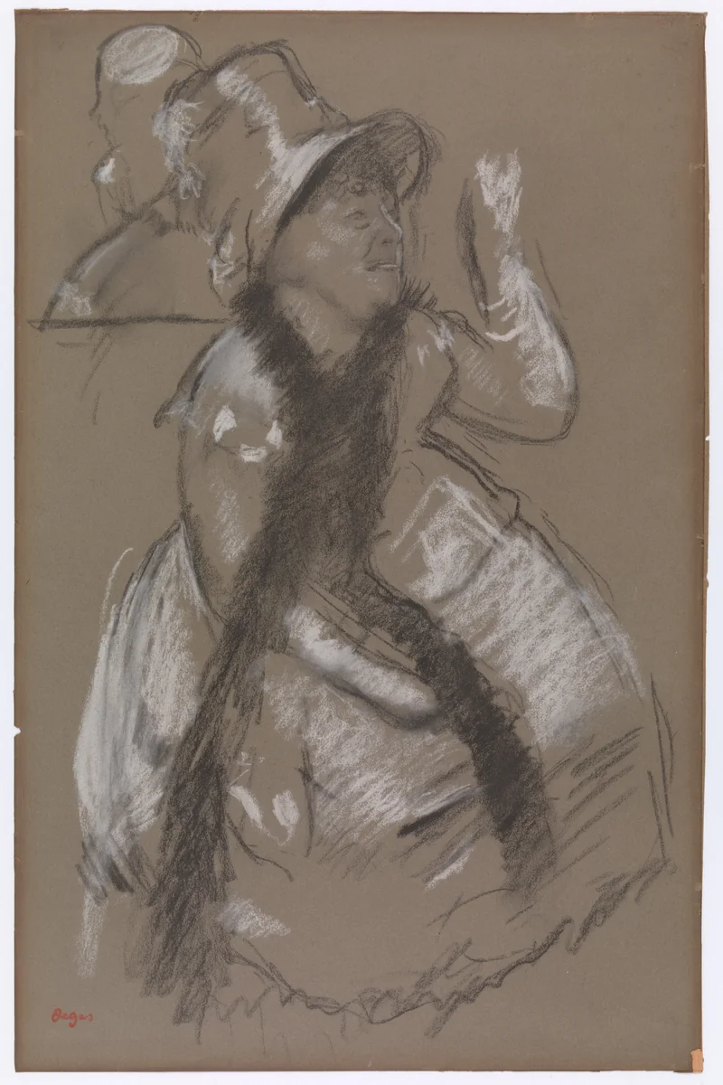 Portrait of Madame Dietz-Monnin by Edgar Degas, drawing, 1874-1884
