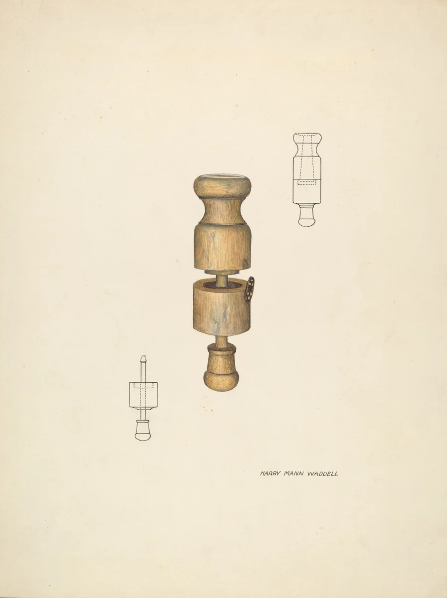 Butter Mold by Harry Mann Waddell, index of american design, 1940