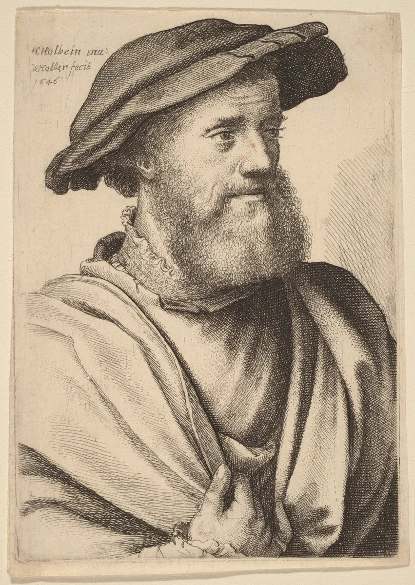 Man with Beard Looking Right (Hans Holbein?) by Wenceslaus Hollar
Hans Holbein the younger, print, 1646