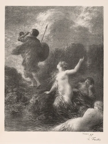 Twilight of the Gods: Siegfried and the Rhine Maidens by Henri Fantin-Latour, print, 1897