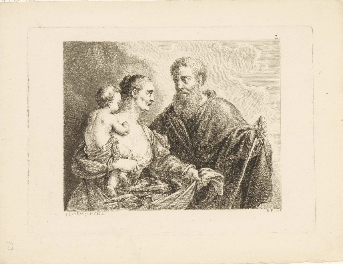 Elia en de weduwe van Sarfath by Bernhard Rode, print, 1780