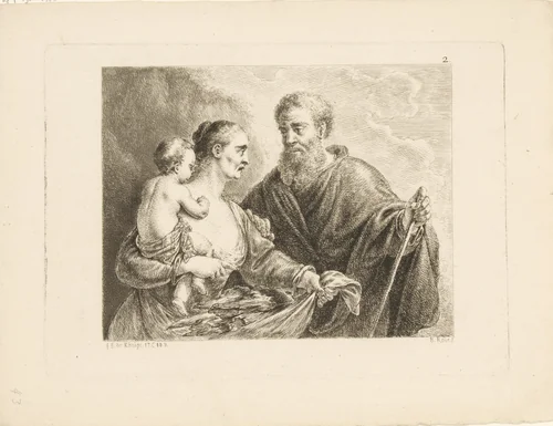 Elia en de weduwe van Sarfath by Bernhard Rode, print, 1780
