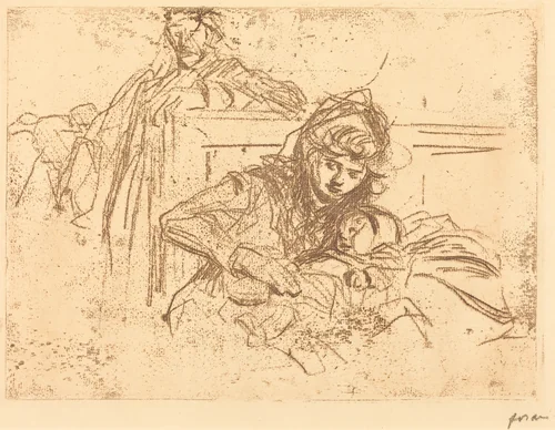 Témoins à l'audience (1ère planche) (Evidence at the Hearing) (first plate) by Jean-Louis Forain, print, 1908