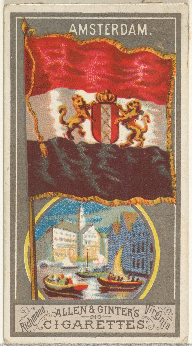 Amsterdam, from the City Flags series (N6) for Allen & Ginter Cigarettes Brands by Allen & Ginter, print, 1887