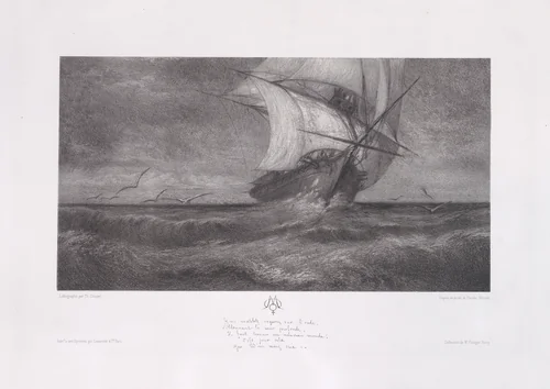 The Phantom Vessel by Théophile Chauvel, print, 1872