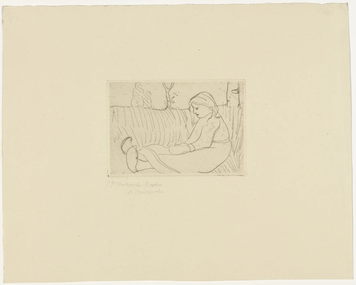 Seated Child (Sitzendes Kind) by Paula Modersohn-Becker, print, 1899