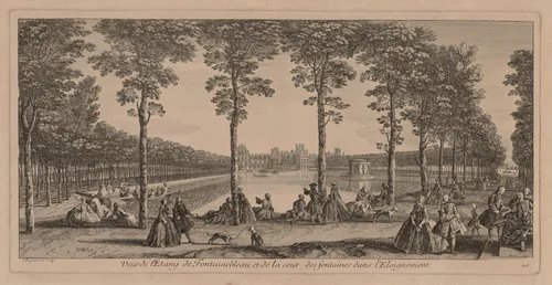 The Pool at Fontainebleau by Jacques Rigaud, print, 1700-1754