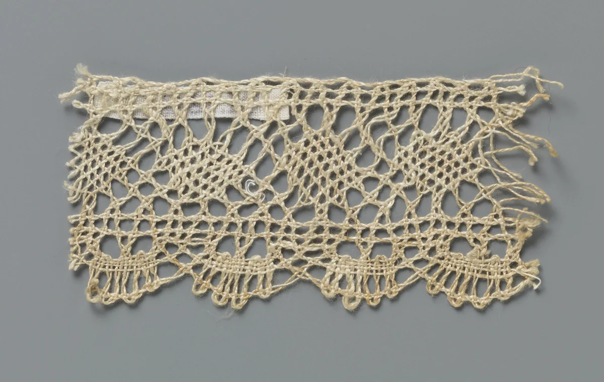 Strook kloskant met ruiten en waaierschulpen by anonymous, other, 1800-1899