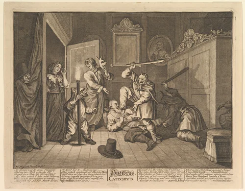 Hudibras Catechized (Twelve Large Illustrations for Samuel Butler's Hudibras, Plate 9) by William Hogarth, print, 1725-1768