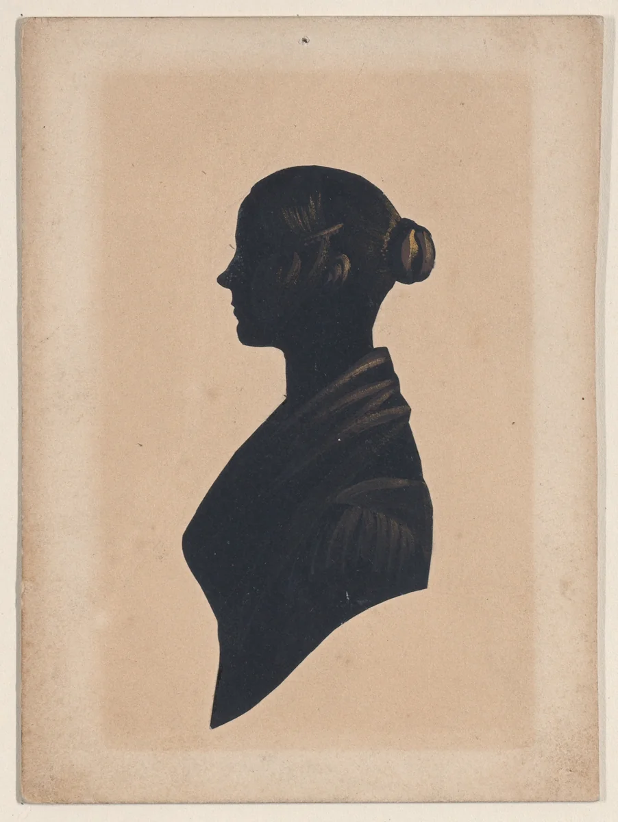 Silhouette of an unknown young lady by Peter Skeolan, other, 1848