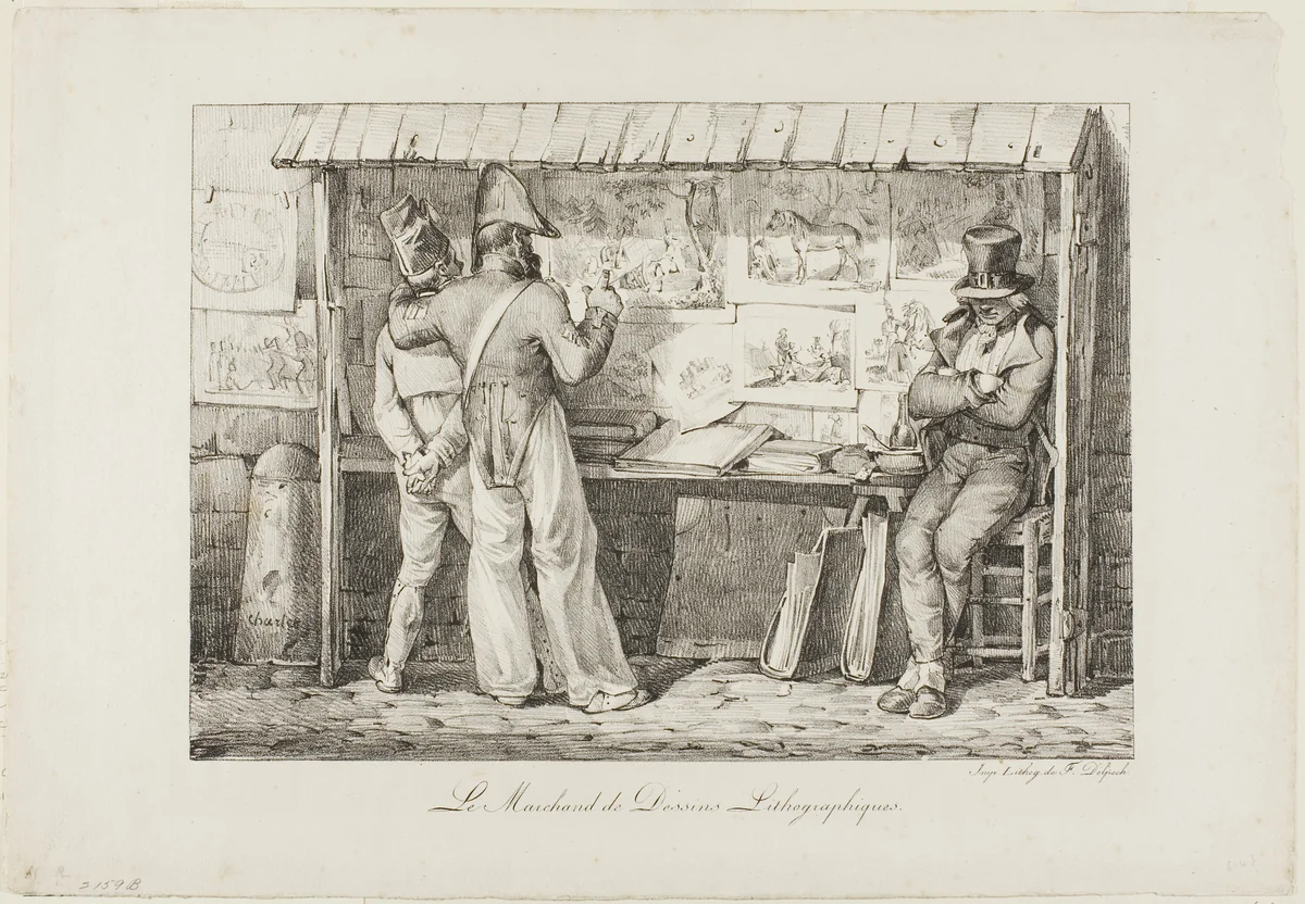 The Lithograph Seller by Nicolas Toussaint Charlet, print, 1814-1824
