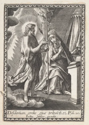 Christ Appearing to His Mother by anonymous, print, 1578-1625