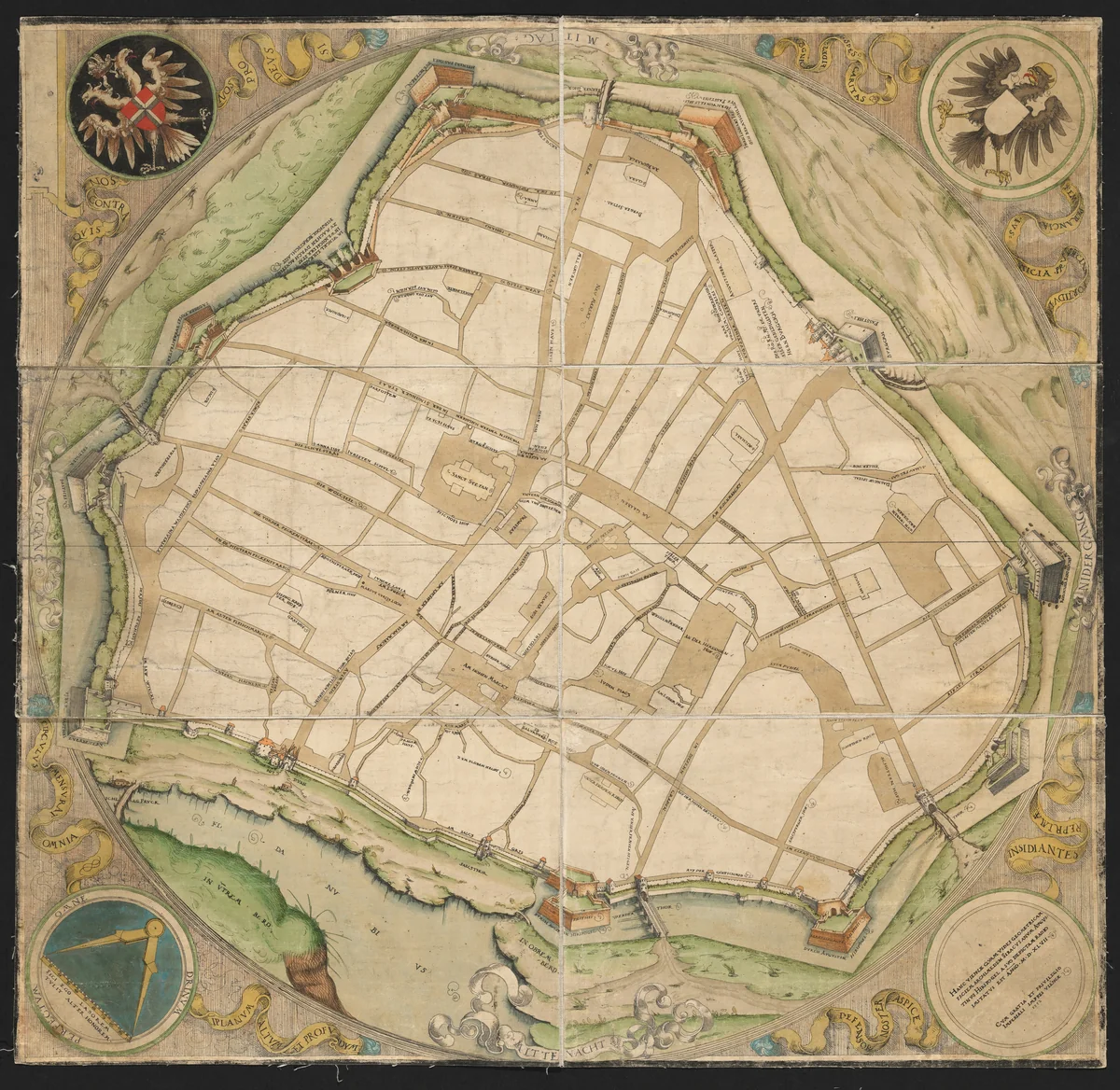 Map of Vienna by Augustin Hirschvogel, print, 1552