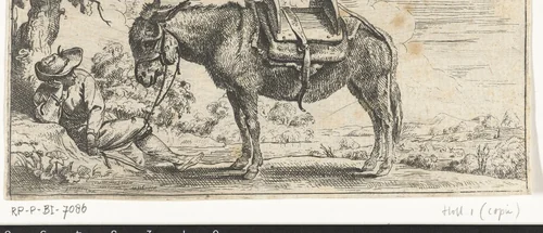 Man met ezel by anonymous, print, 1630-1680