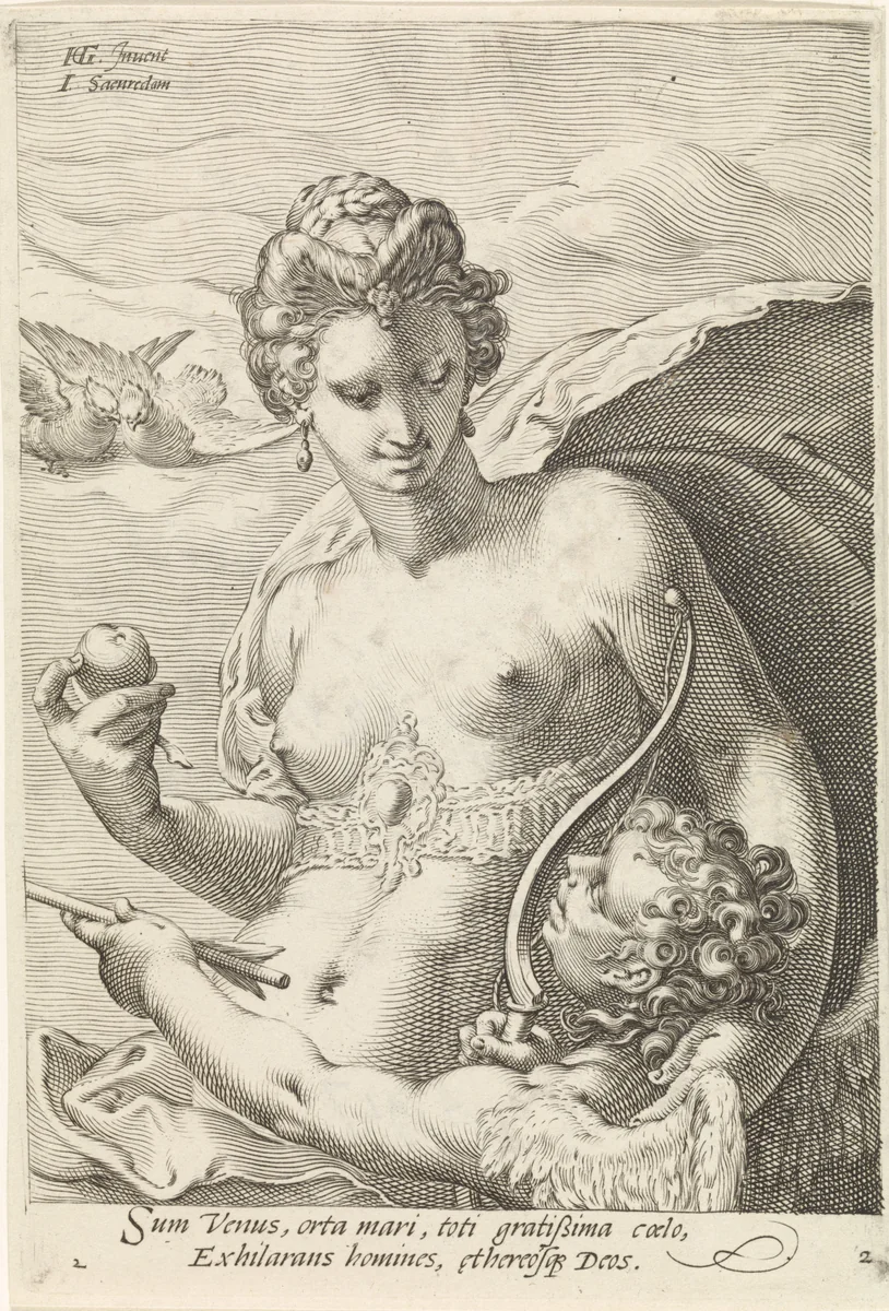 Venus en Amor by Unknown, print, 1575-1607
