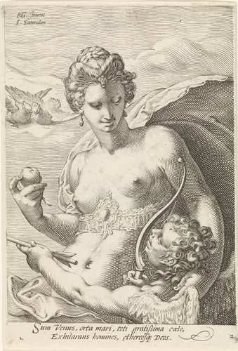 Venus en Amor by Unknown, print, 1575-1607