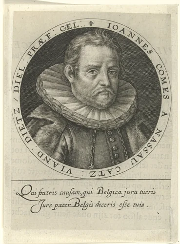 Portret van Johan VI, graaf van Nassau-Dillenburg-Katzenelnbogen by Crispijn van de Passe, print, 1615