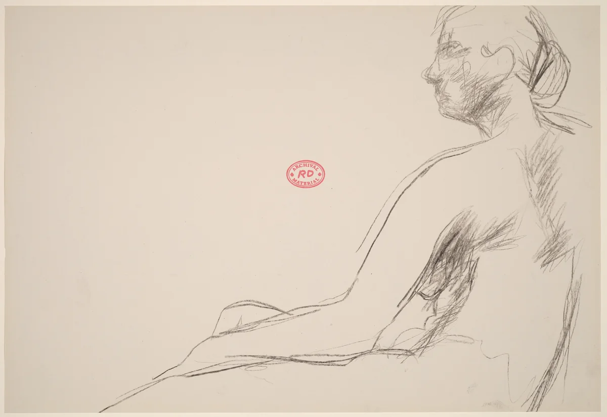 Untitled [profile of a seated female nude] by Richard Diebenkorn, drawing, 1955-1967