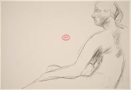 Untitled [profile of a seated female nude] by Richard Diebenkorn, drawing, 1955-1967