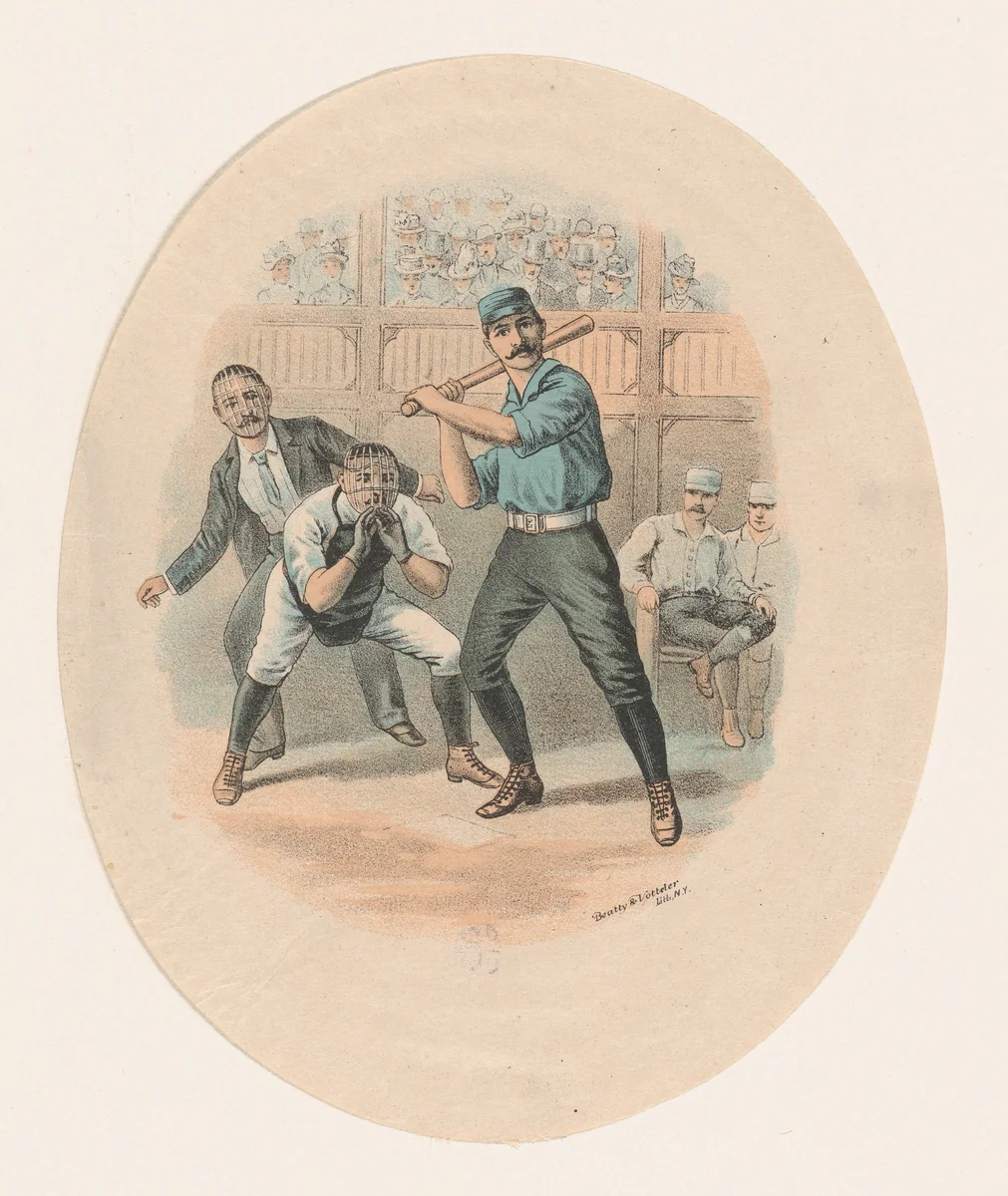 Baseball Scene by Beatty and Votteler, print, 1880-1900