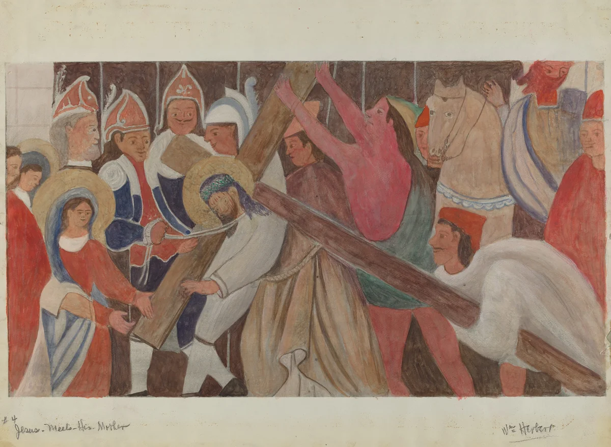 Station of the Cross No. 4: "Jesus Meets His Mother by William Herbert, index of american design, 1936