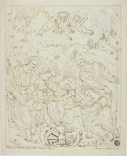 Marriage of Saint Catherine by Domenico dalla Rosa, drawing, 1798-1834