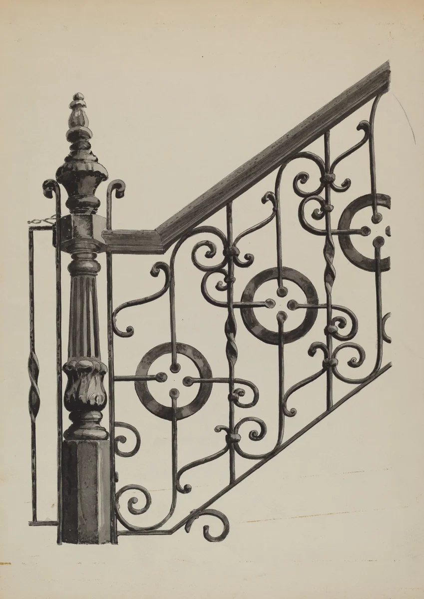 Iron Fence by Florence Huston, index of american design, 1936