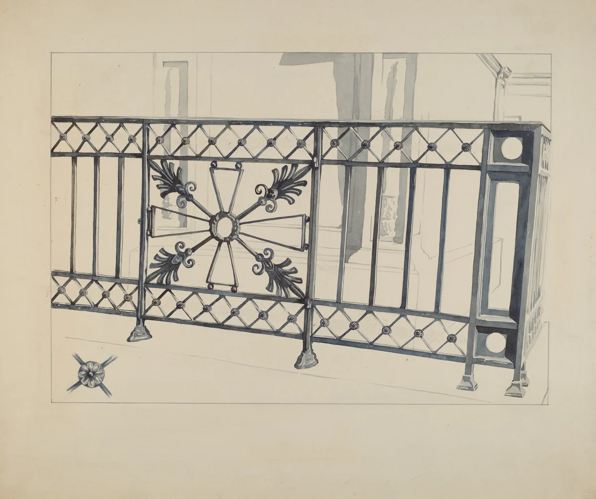Iron Gate and Fence by Aurelia Arbo, index of american design, 1936