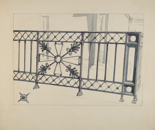 Iron Gate and Fence by Aurelia Arbo, index of american design, 1936