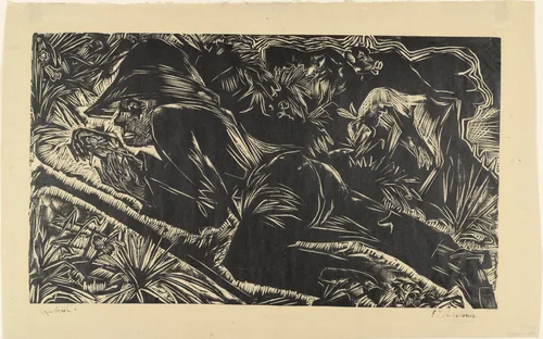 Shepherd Resting (Liegender Hirt) by Ernst Ludwig Kirchner, print, 1918