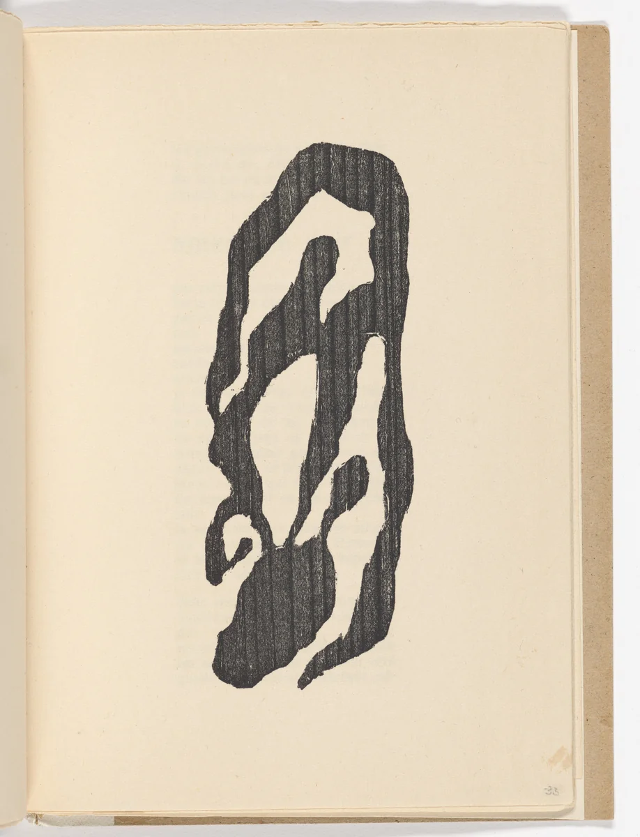 Plate (folio 17) from Twenty-five Poems (Vingt-cinq poèmes) by Jean Arp, illustrated book, 1918