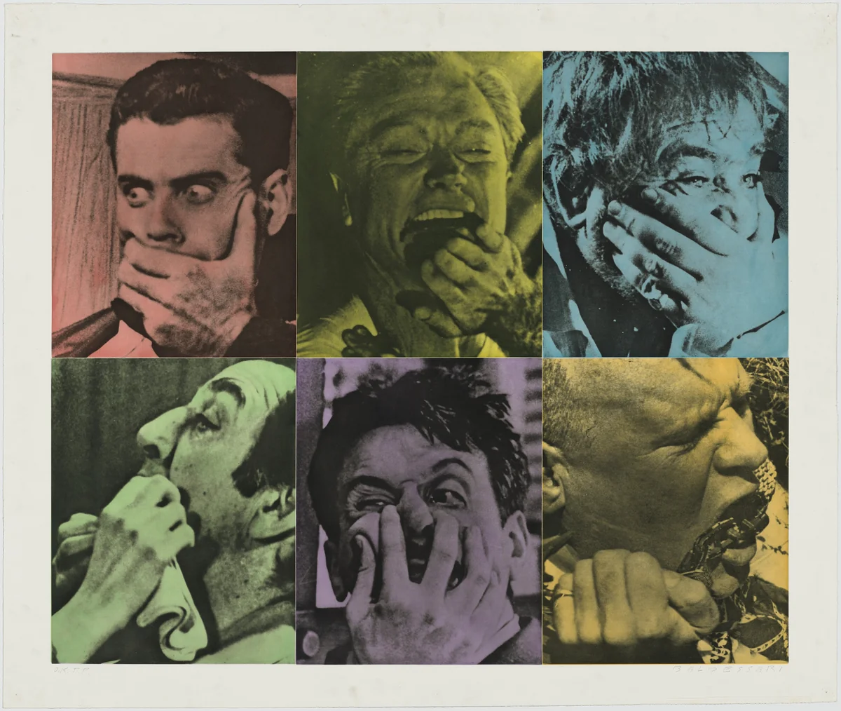Six Colorful Gags (Male) by John Baldessari, print, 1991