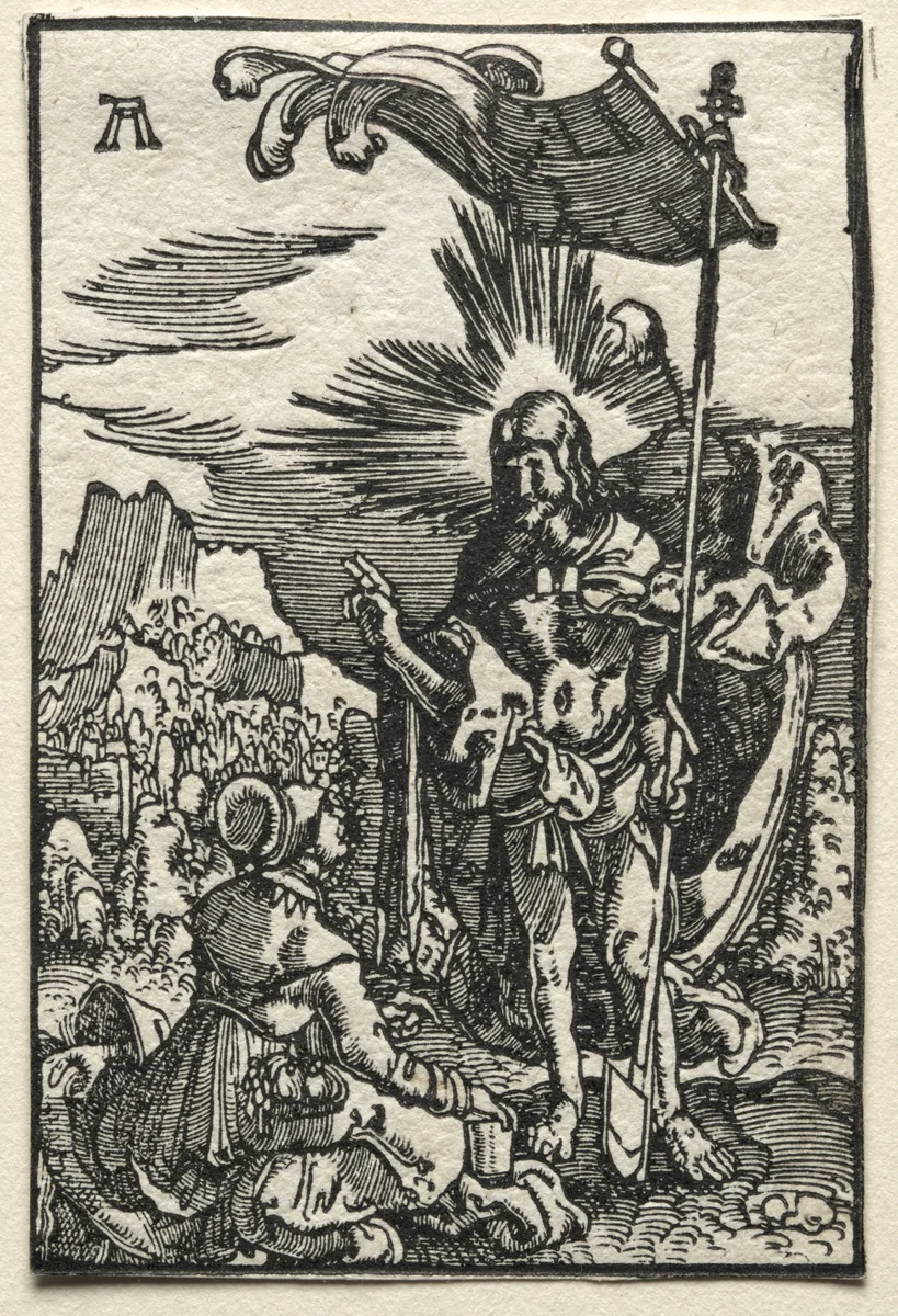 The Fall and Redemption of Man: Christ Appearing to St. Mary Magdalen by Albrecht Altdorfer, print, 1510-1520
