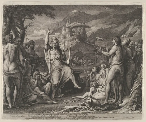 Orpheus Instructing a Savage People in Theology and the Arts of Social Life by James Barry, print, 1791-1792