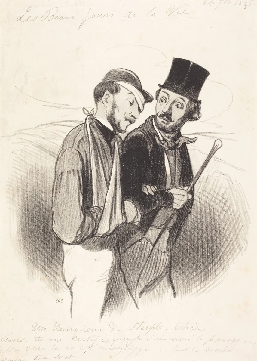 Un Vainqueur de Steeple-chase by Honoré Daumier, print, 1845