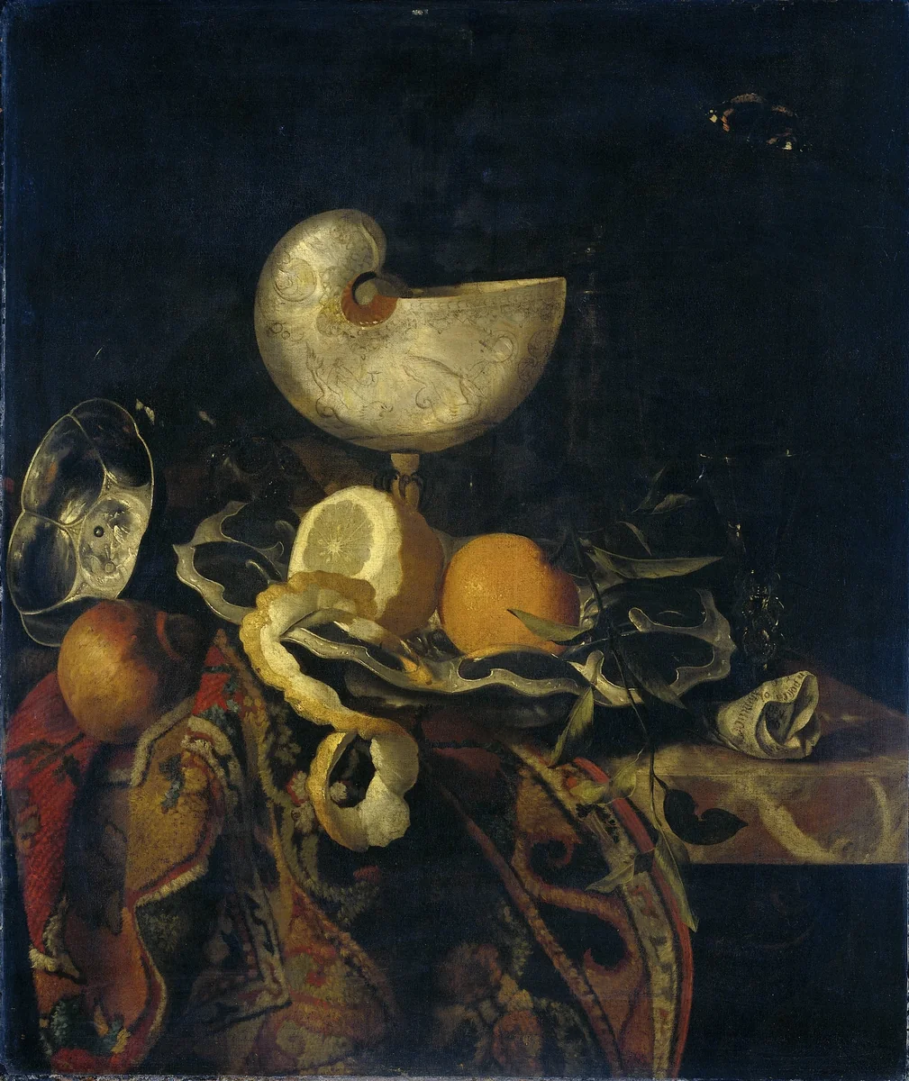 Still Life with Nautilus Cup by Frans Sant-Acker, painting, 1648-1688