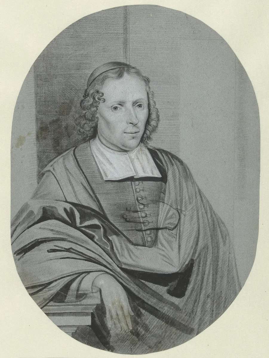 Portret van een man, ten halven lijve by anonymous, drawing, 1600-1699