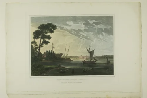 Norfolk; From Gosport, Virginia, plate five of the second number of Picturesque Views of American Scenery by Joshua Shaw, print, 1819-1821