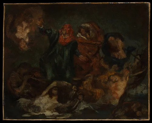 Copy after Delacroix's "Bark of Dante" by Edouard Manet, painting, 1854-1864