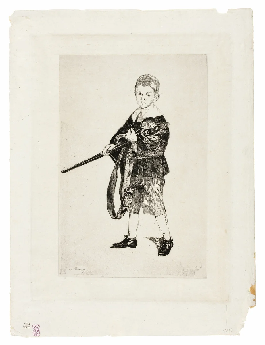 The Boy with a Sword, Turned to the Left III by Édouard Manet, print, 1862
