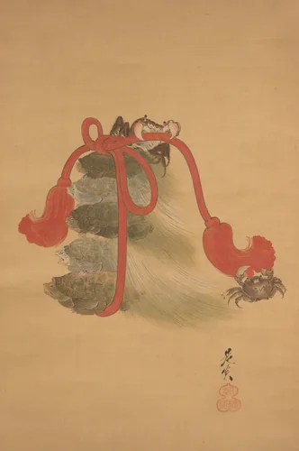 Tortoises and Crabs by Shibata Zeshin (柴田是真), painting, 1807-1868