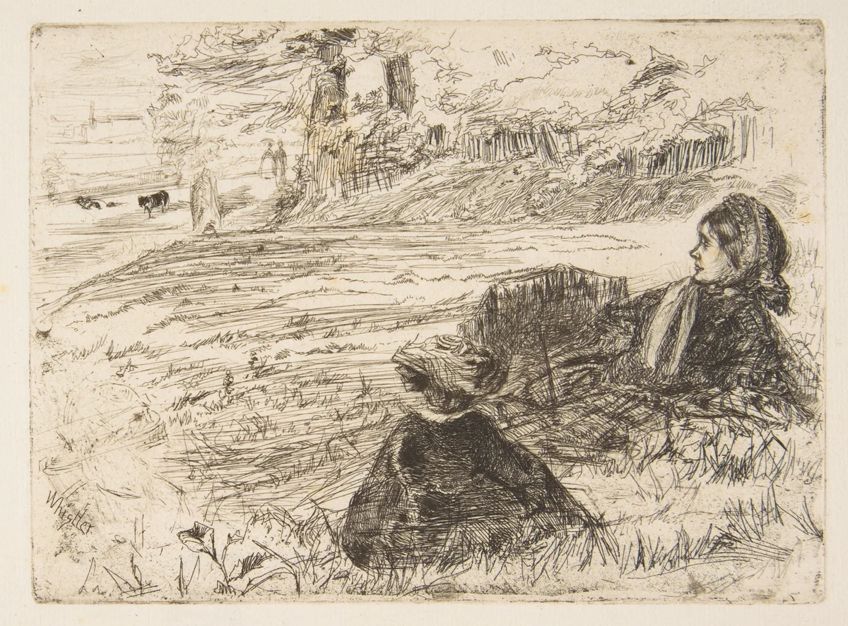 Nursemaid and Child by James McNeill Whistler, print, 1859