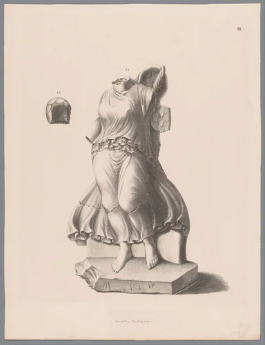 Beeld van gevleugelde vrouwenfiguur, p. III by Tiemen Hooiberg, print, 1843-1845