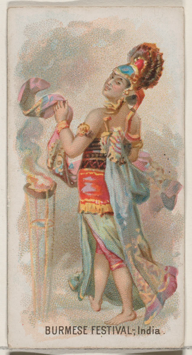 Burmese Festival, India, from the Holidays series (N80) for Duke brand cigarettes by W. Duke, Sons & Co., print, 1890