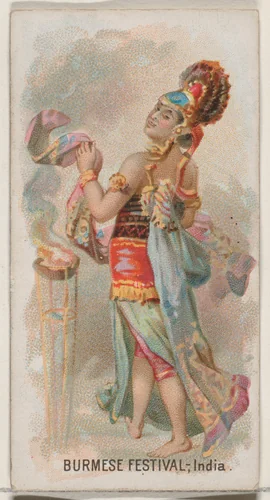 Burmese Festival, India, from the Holidays series (N80) for Duke brand cigarettes by W. Duke, Sons & Co., print, 1890