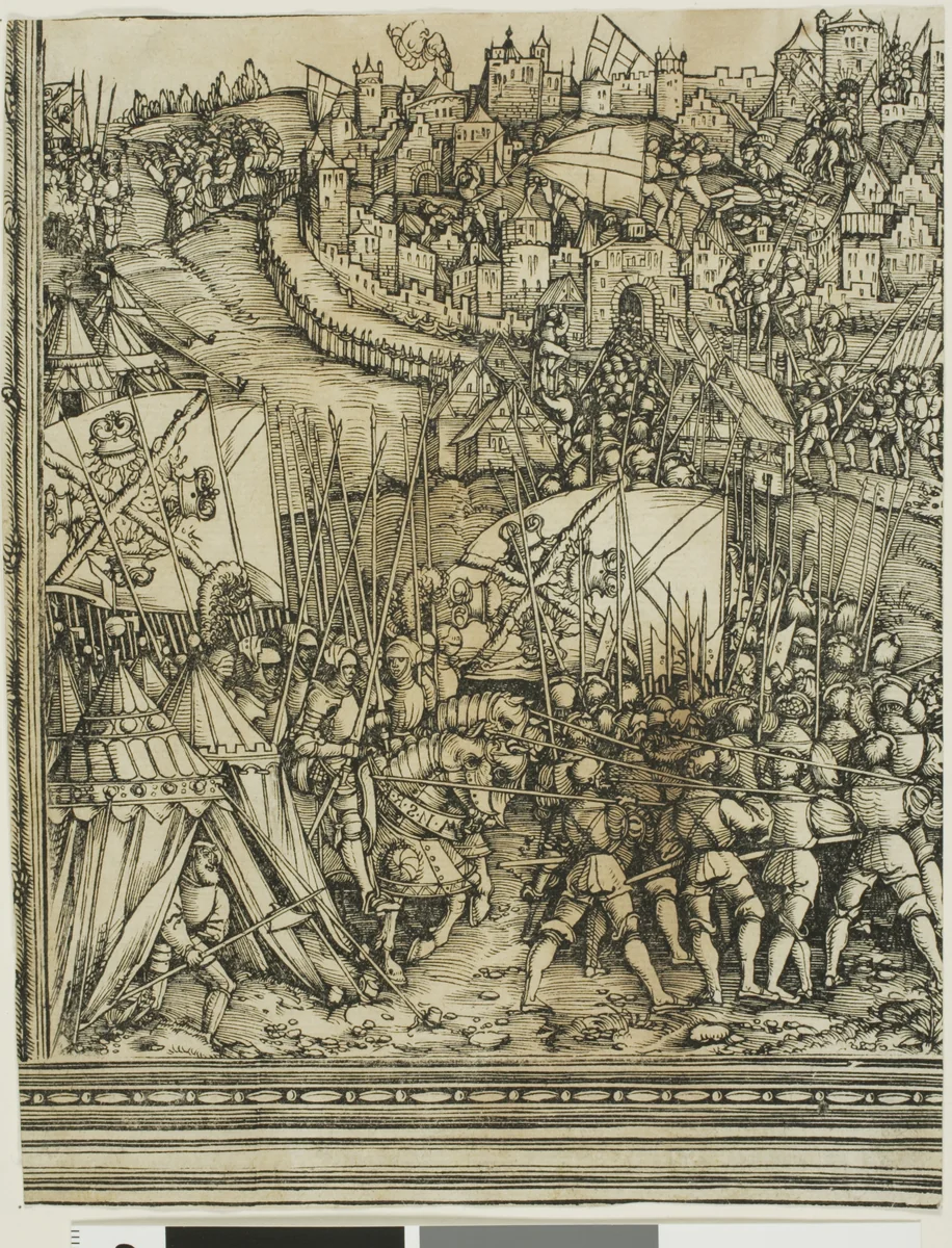 The Campaign in Hungary, from The Triumphal Arch of Maximilian I by Hans Springinklee, print, 1515-1517