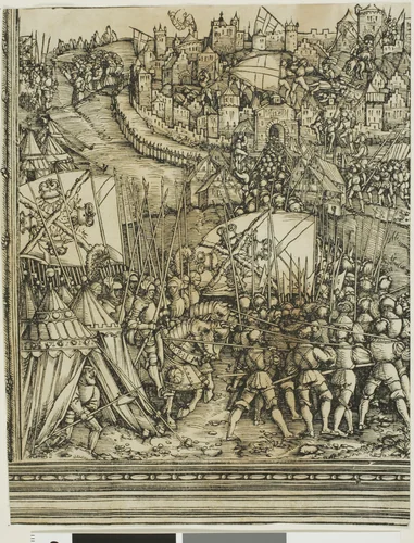 The Campaign in Hungary, from The Triumphal Arch of Maximilian I by Hans Springinklee, print, 1515-1517