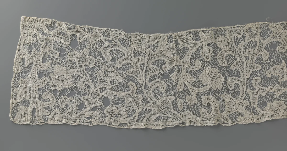 Strook gemengde kant voor een priesterkleed by anonymous, other, 1600-1699