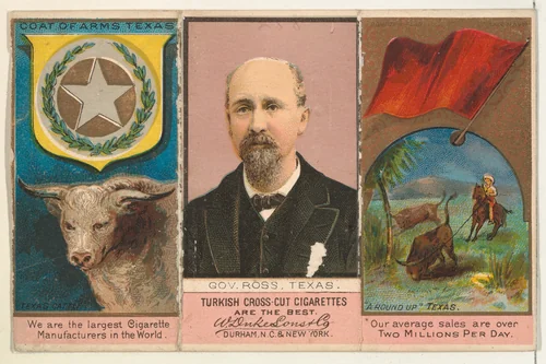 Governor Ross, Texas, from "Governors, Arms, Etc." series (N133-1), issued by Duke Sons & Co. by W. Duke, Sons & Co., print, 1885-1892
