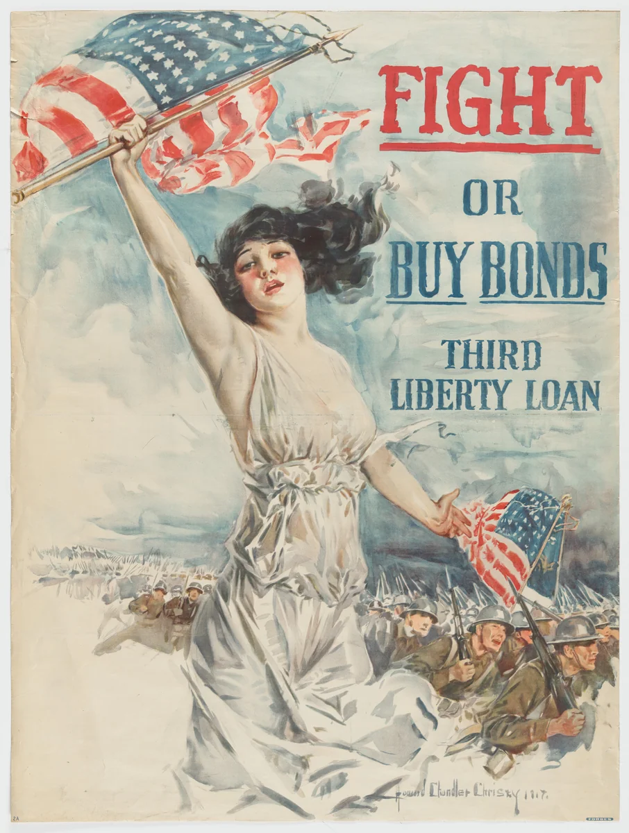 Fight or Buy Bonds: Third Liberty Loan by Howard Chandler Christy, design, 1917